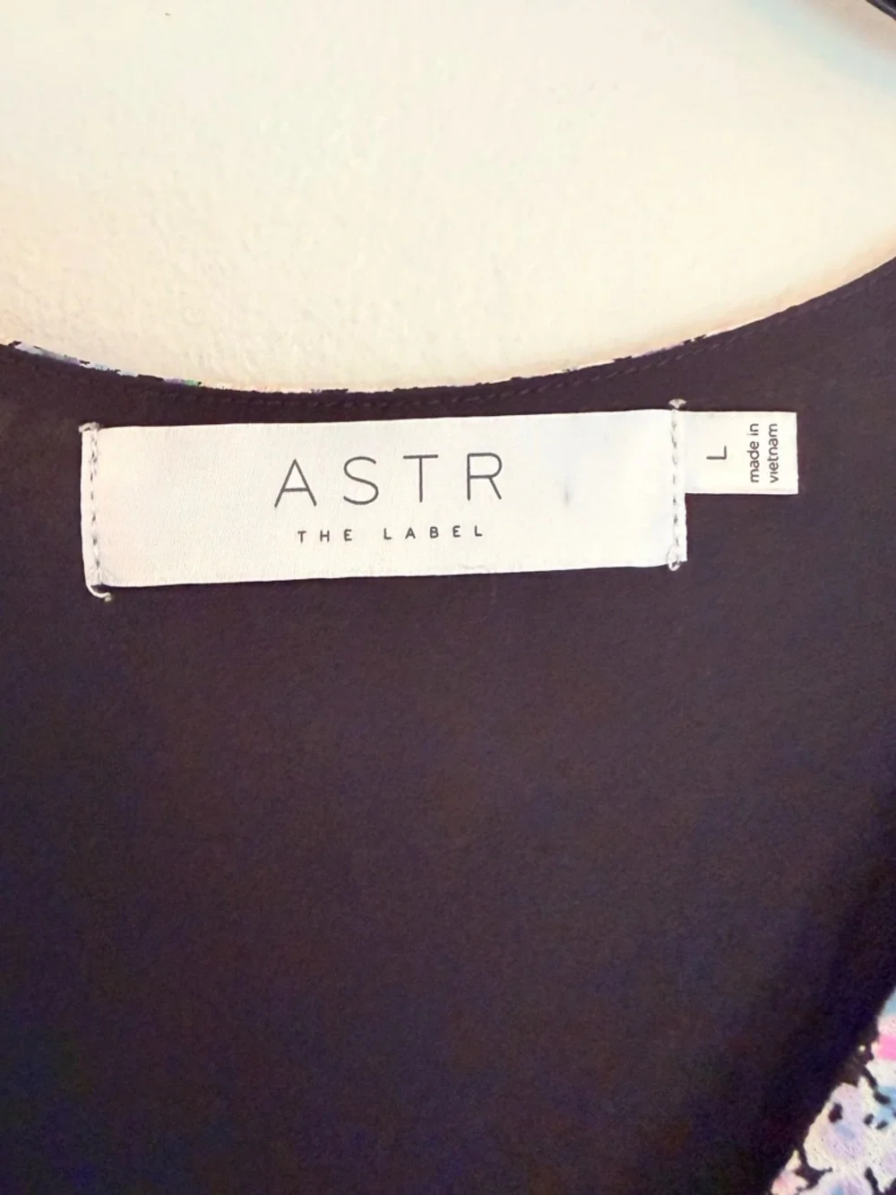 ASTR The Label Purple Multicolor Hi Lo Ruched Dress - Size Large